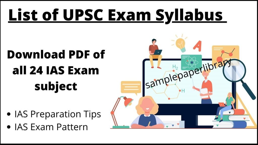 Upsc Ias Optional Subject Detailed Syllabus With Pdf